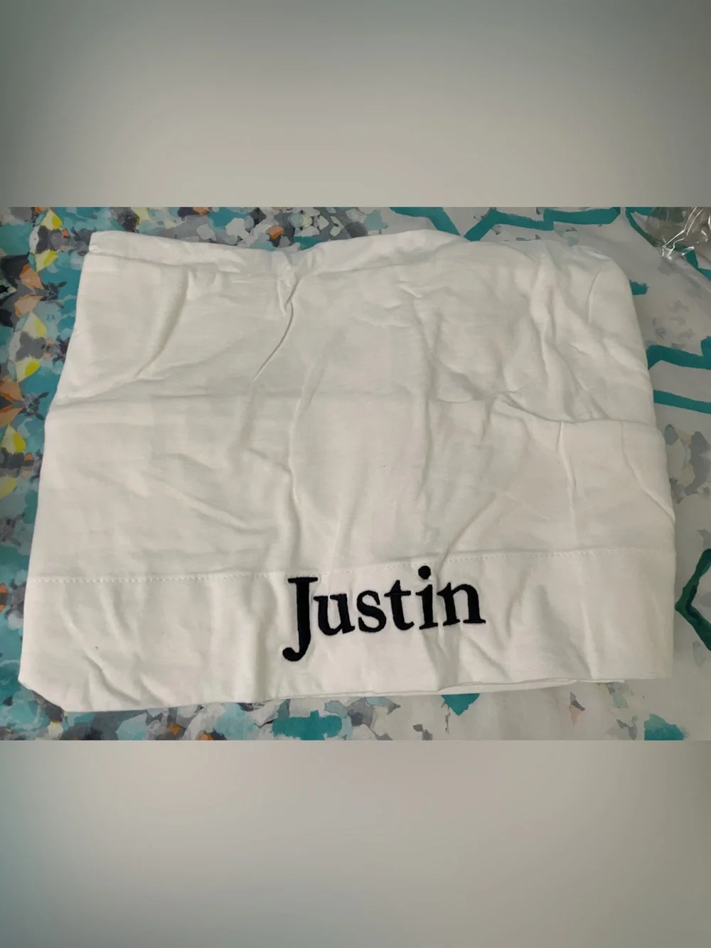 NEW Pottery Barn Dorm college White Embroidered “Justin” Sheet 3pcs Set Twin